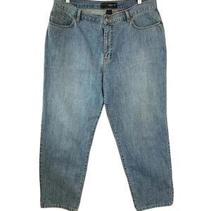 Venezia Denim Straight Leg High Waist Light Washed Mom Blue Jeans Plus Size 18